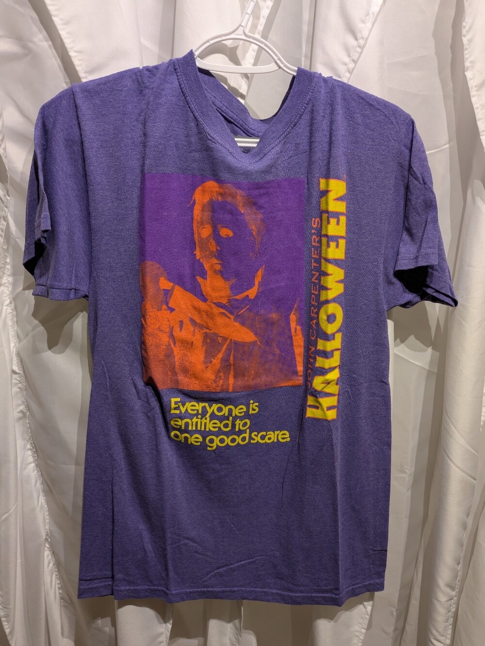 15 John Carpenter’s Halloween Michael Myers Purple Graphic T-Shirt - Size S (34